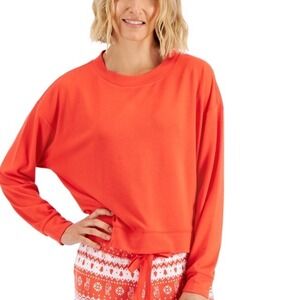 Jenni Women's Long Mix It Packaged Pajama Shirt Papaya Punch Fairisle Size M